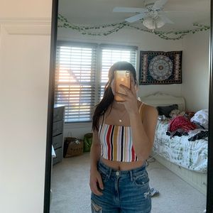 Forever 21 Striped Crop Tank